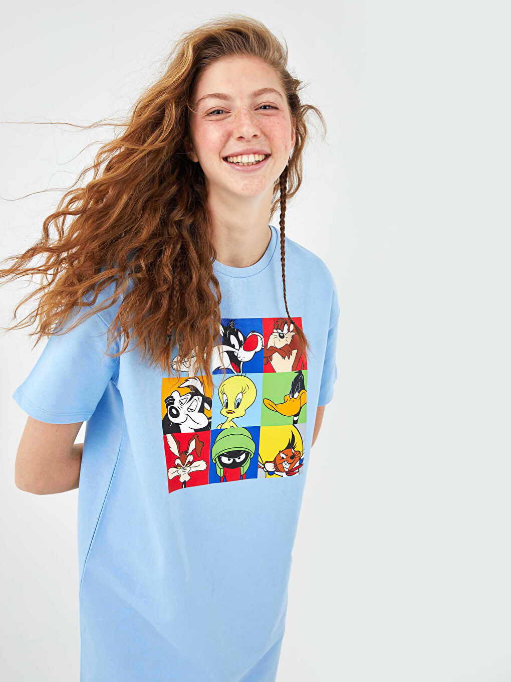 XSIDE Robe pour Femmes à Col Rond Imprimée Tweety à Manches Courtes -S1FE04Z8-FFS