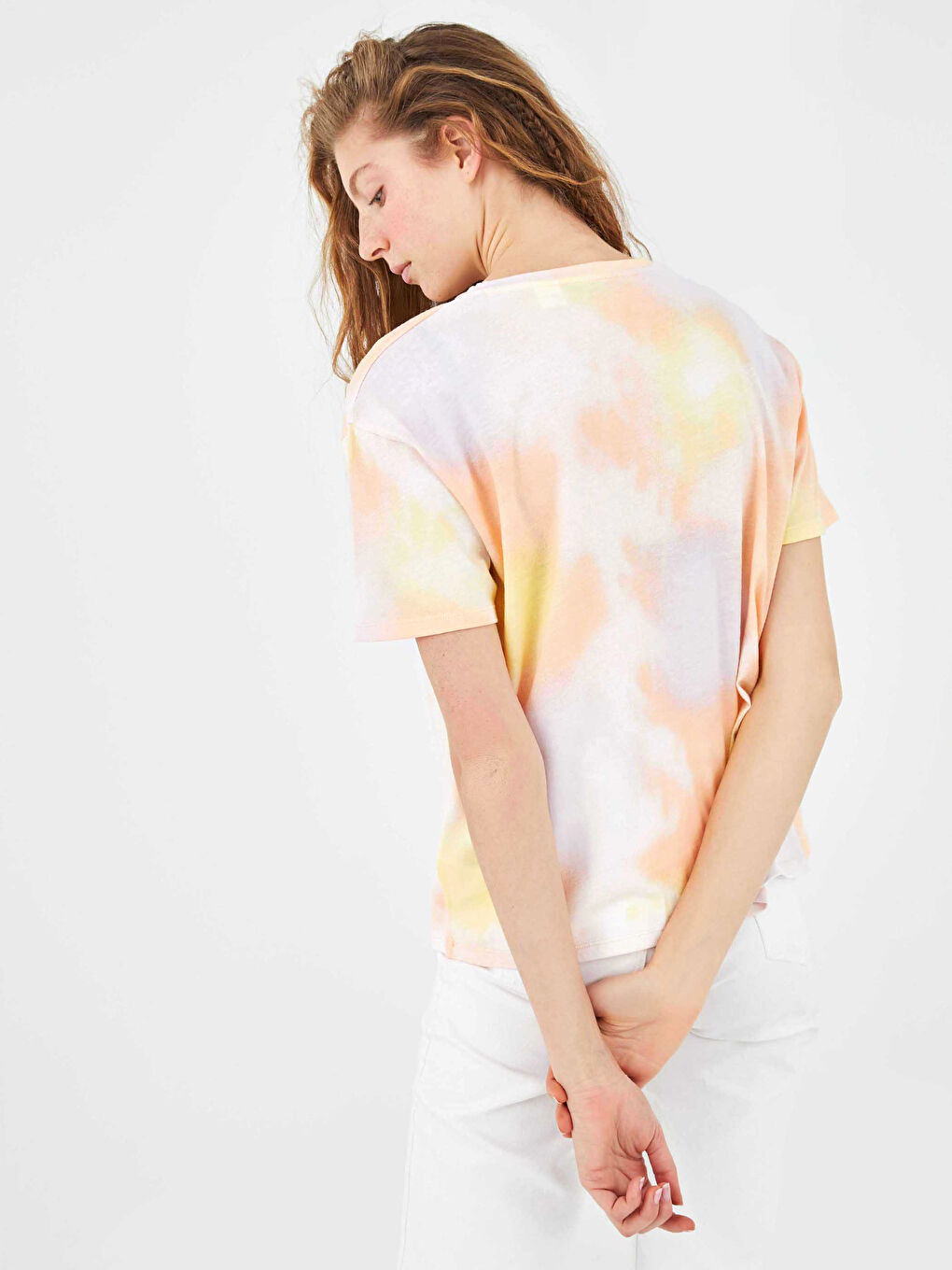 Mercan Bisiklet Yaka Tweety Baskılı Kısa Kollu Pamuklu Kadın Tişört-5