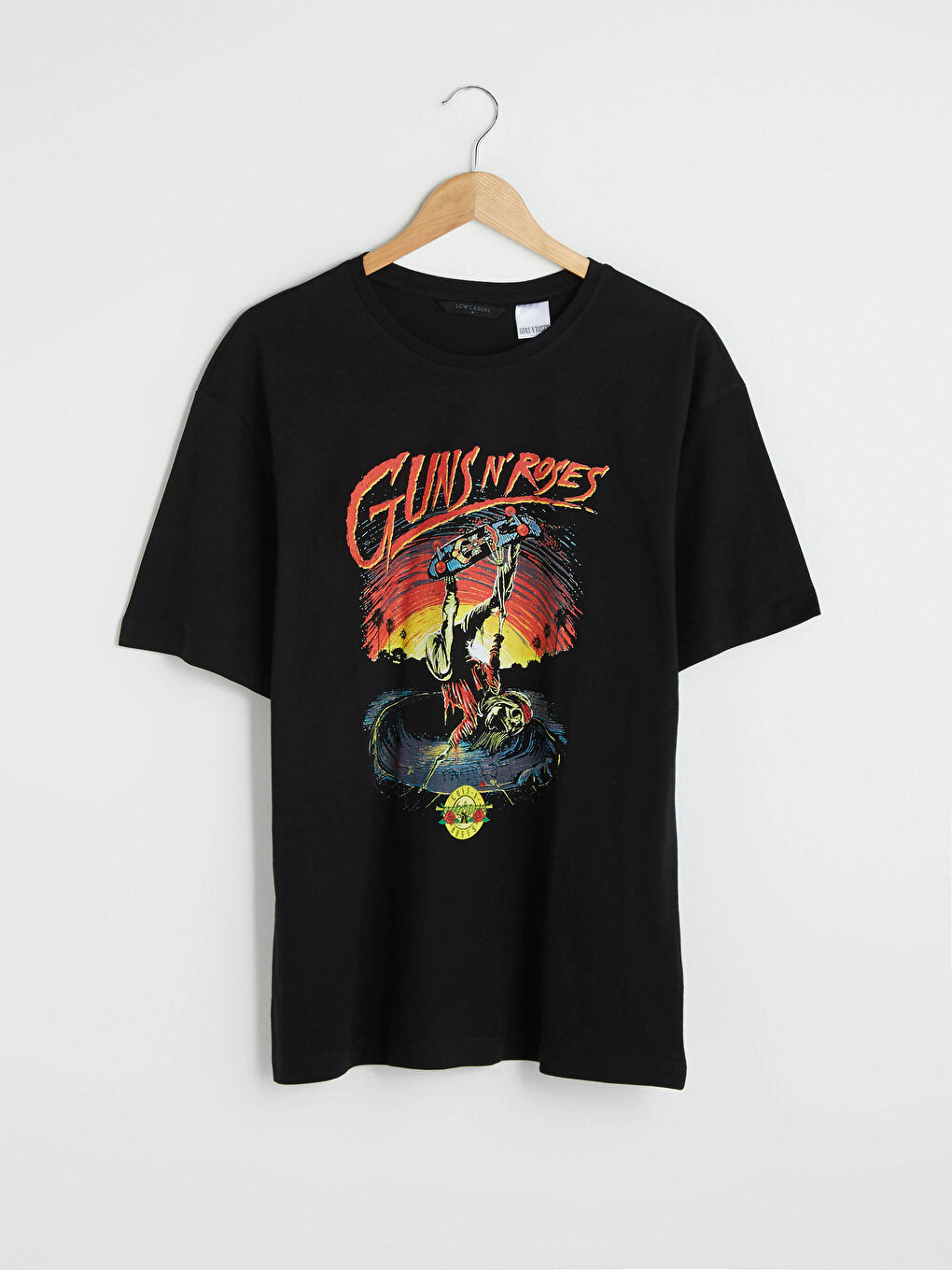 XSIDE Κοντομάνικη Μπλούζα Guns N'Roses με Στρογγυλή Λαιμόκοψη, Εκτυπωμένη, από Πενέ για Άνδρες -S1FE30Z8-CVL
