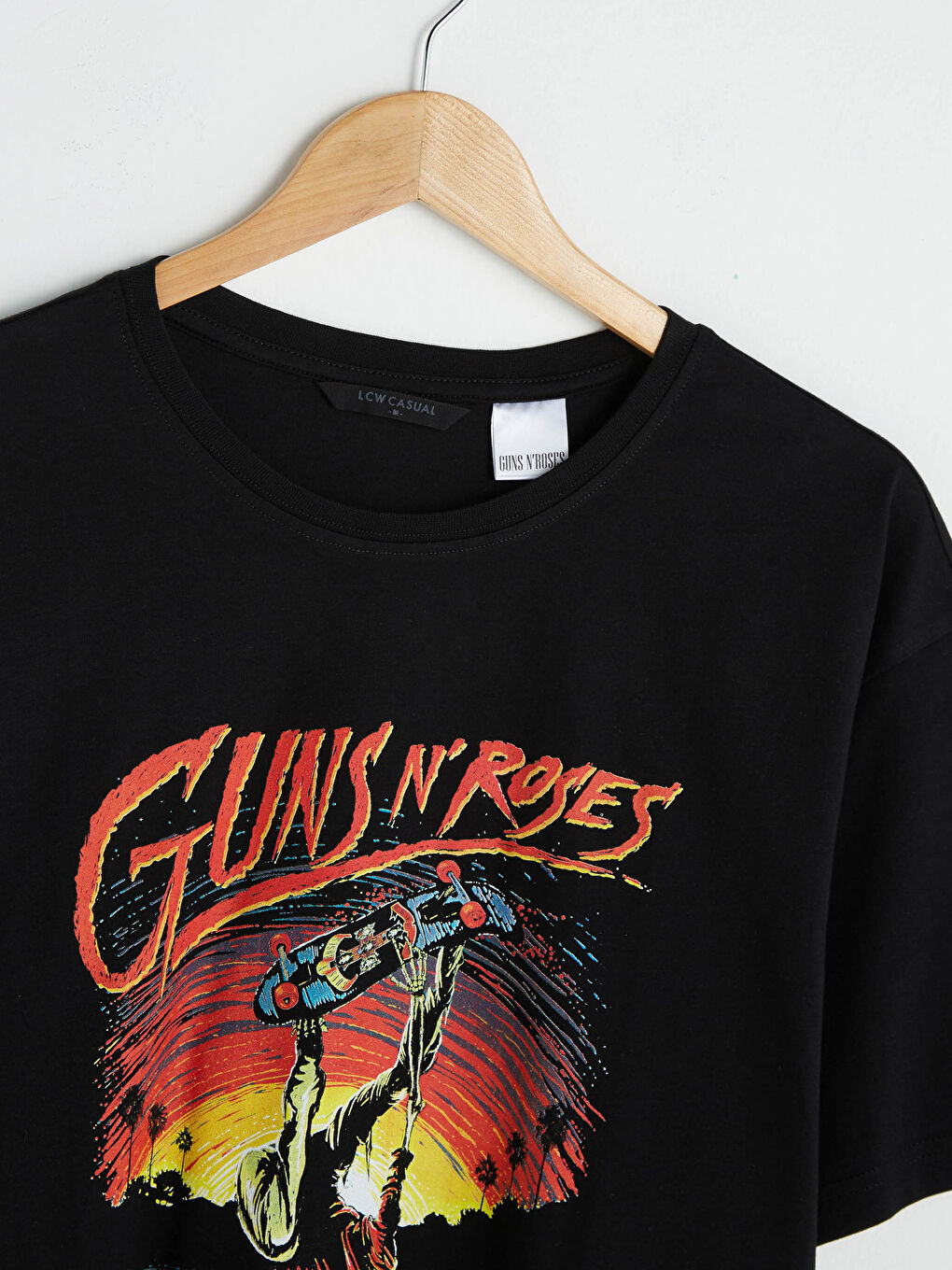 XSIDE Κοντομάνικη Μπλούζα Guns N'Roses με Στρογγυλή Λαιμόκοψη, Εκτυπωμένη, από Πενέ για Άνδρες -S1FE30Z8-CVL