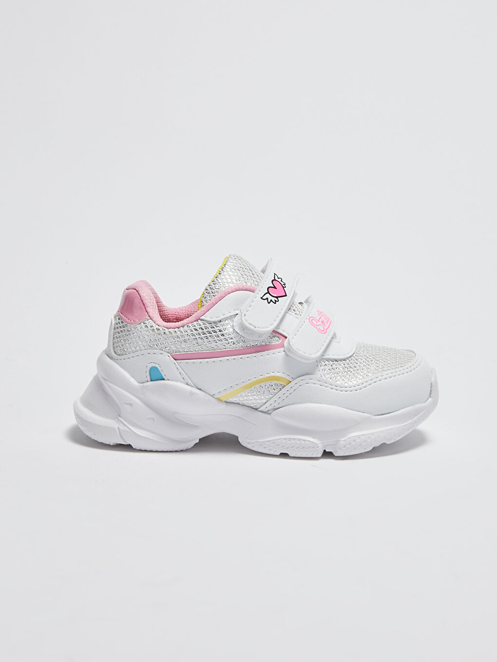Beyaz File Detaylı Cırt Cırtlı Kız Bebek Spor Ayakkabı-1