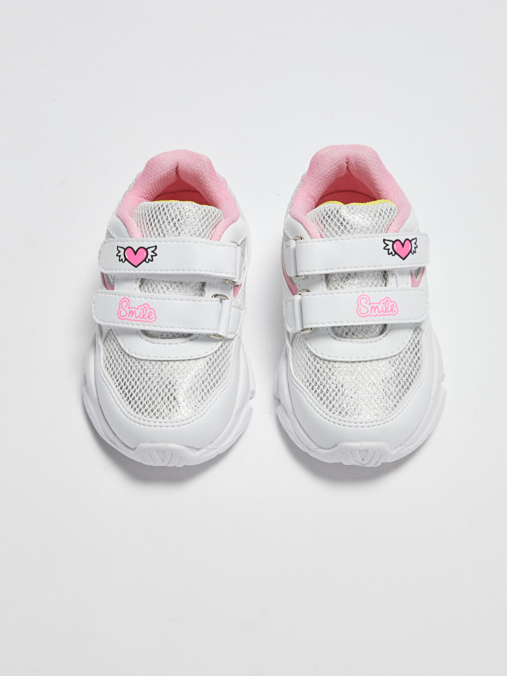 Beyaz File Detaylı Cırt Cırtlı Kız Bebek Spor Ayakkabı-2