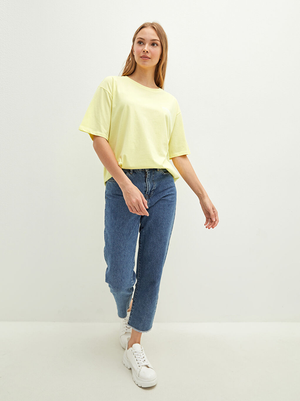 T-shirt à manches courtes imprimé à col rond pour femmes-4