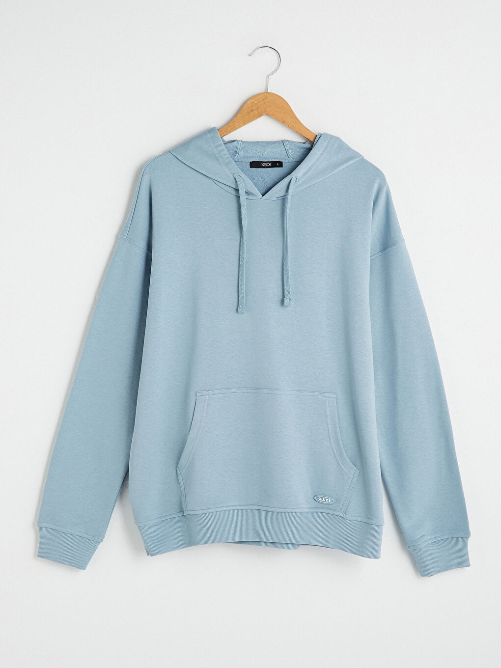 Mavi Oversize Uzun Kollu Erkek Hoodie