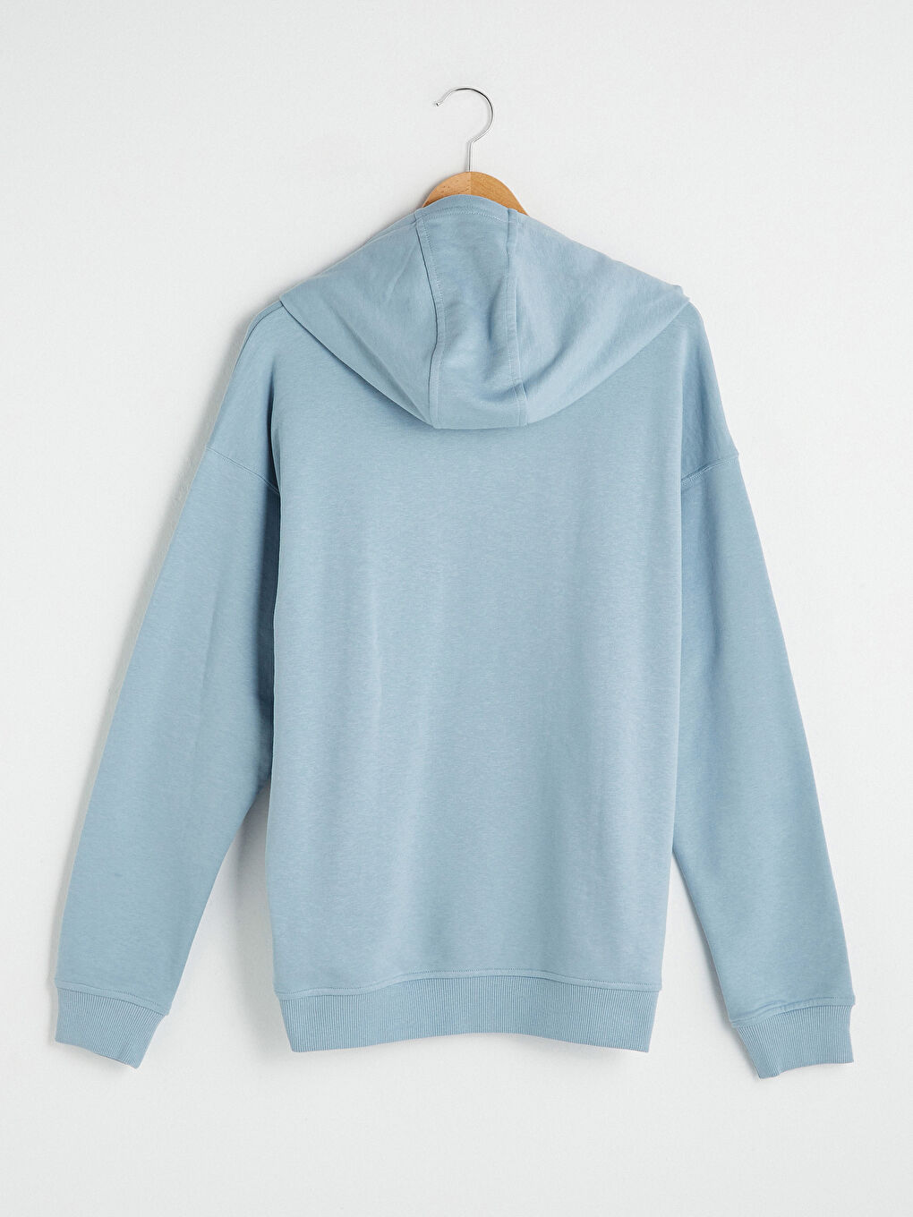 Mavi Oversize Uzun Kollu Erkek Hoodie-1