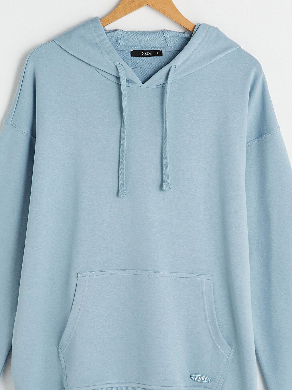 Mavi Oversize Uzun Kollu Erkek Hoodie-2