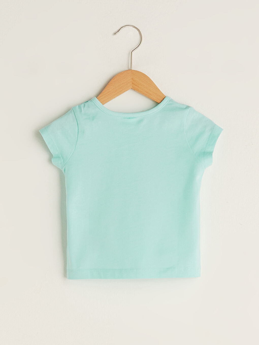 Crew Neck Short Sleeve Printed Cotton Baby Girl T-Shirt-1