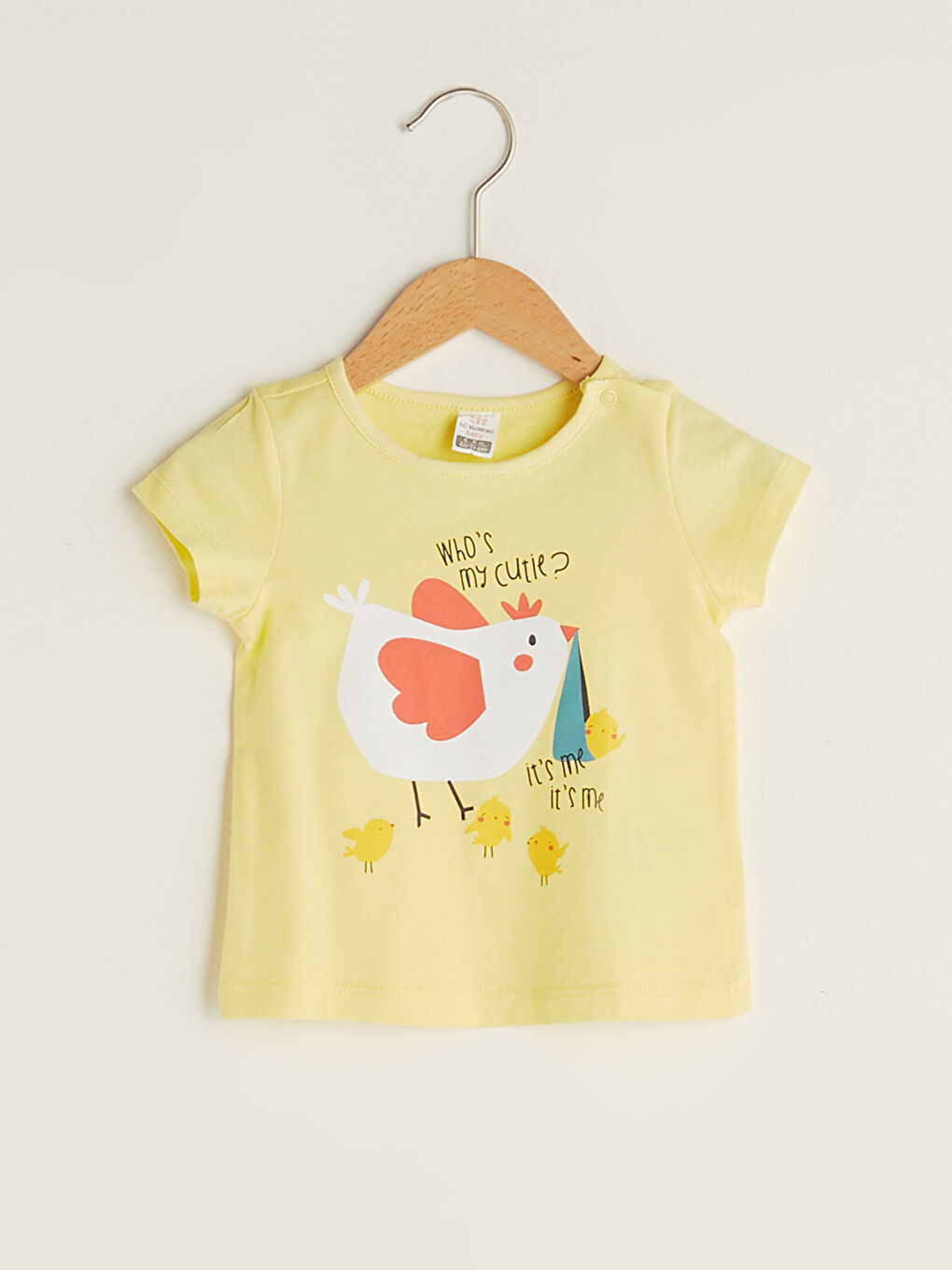Crew Neck Short Sleeve Printed Cotton Baby Girl T-Shirt