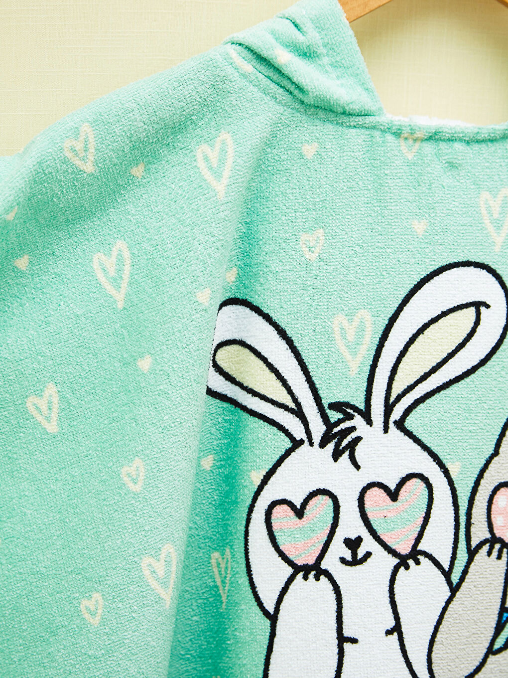 Girl's Printed Poncho Towel-1