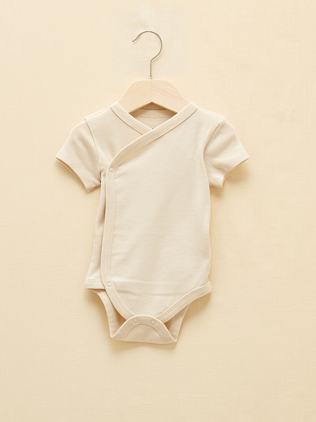 Yeşil Bisiklet Yaka Kısa Kollu Basic Unisex Bebek Çıtçıtlı Body 2'li-3