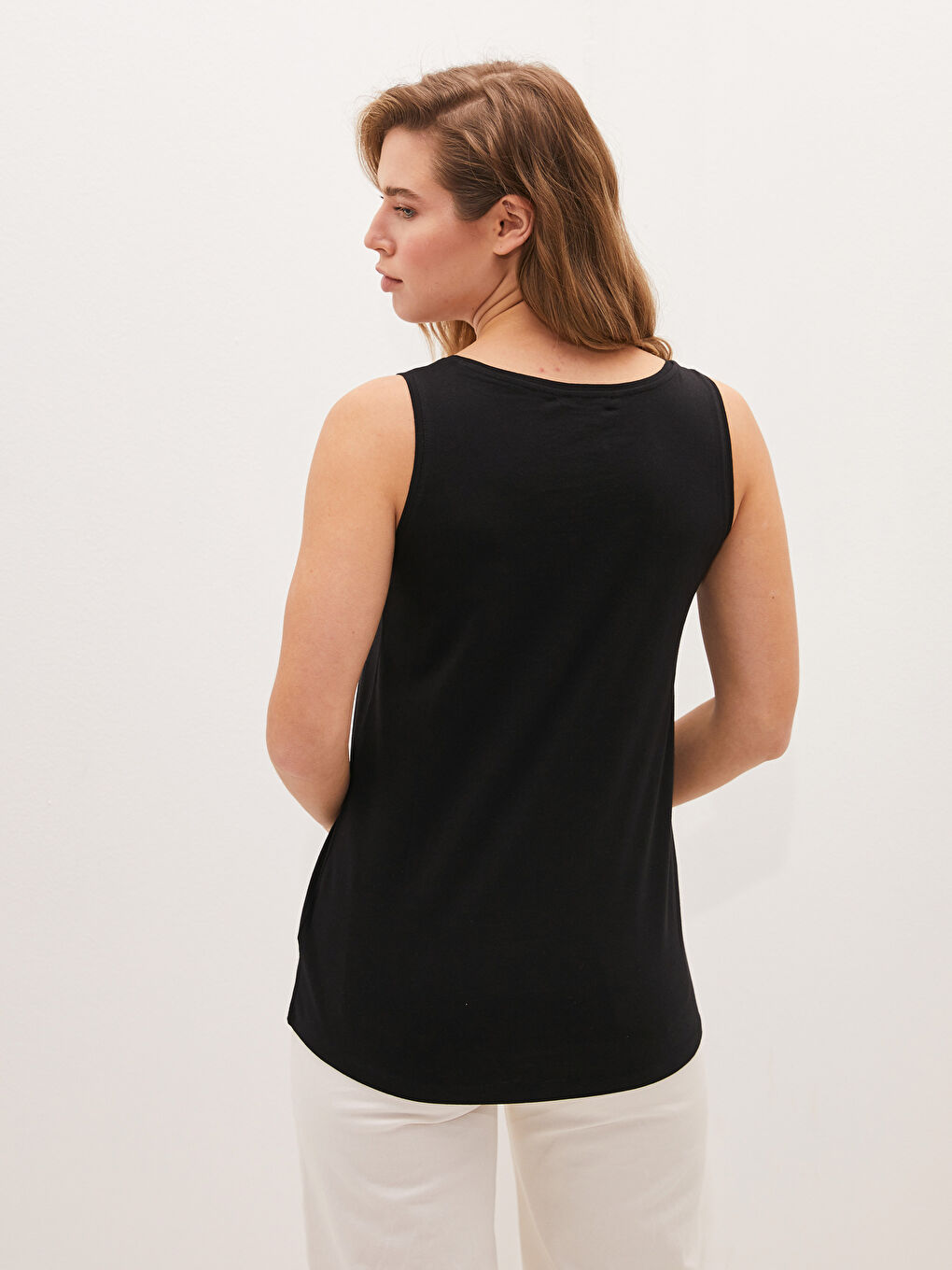 Plain Cotton Female Athlete With U Neck Straps-6
