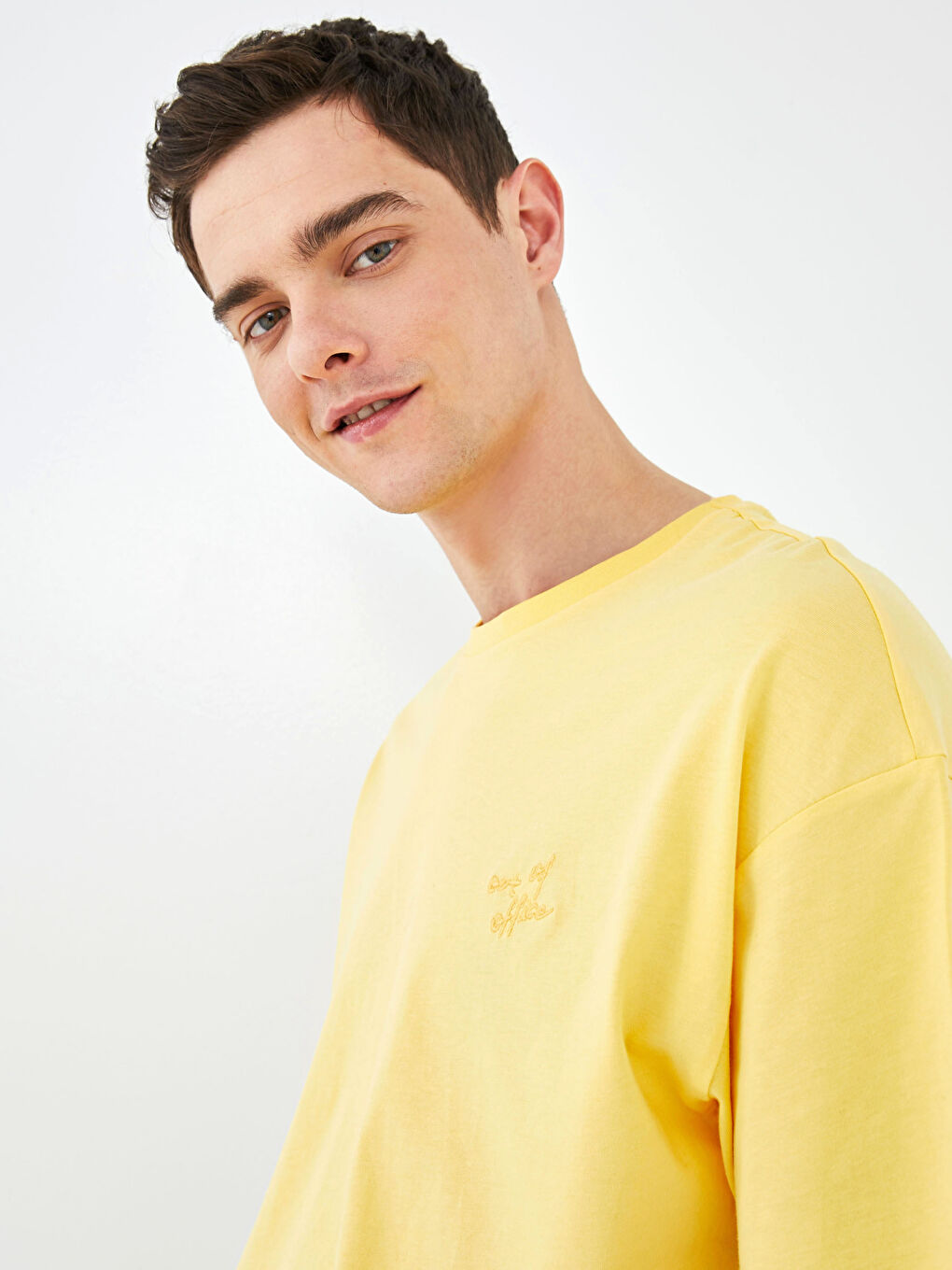 XSIDE Crew Neck Short Sleeve Patch Embroidered Combed Cotton Men's T-Shirt -S1FH03Z8-FSG