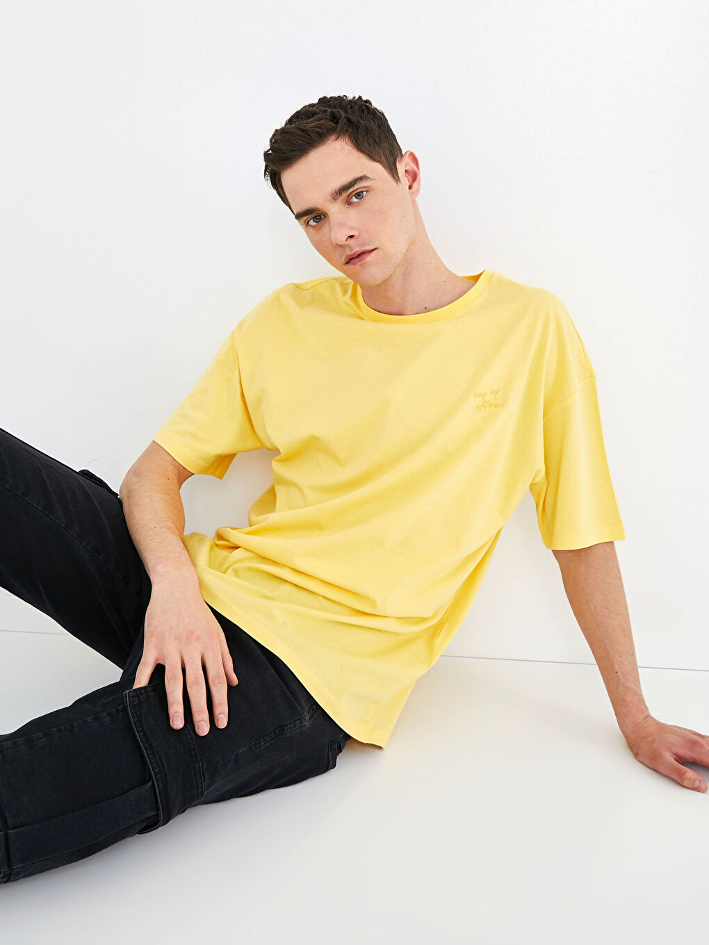 XSIDE Crew Neck Short Sleeve Patch Embroidered Combed Cotton Men's T-Shirt -S1FH03Z8-FSG