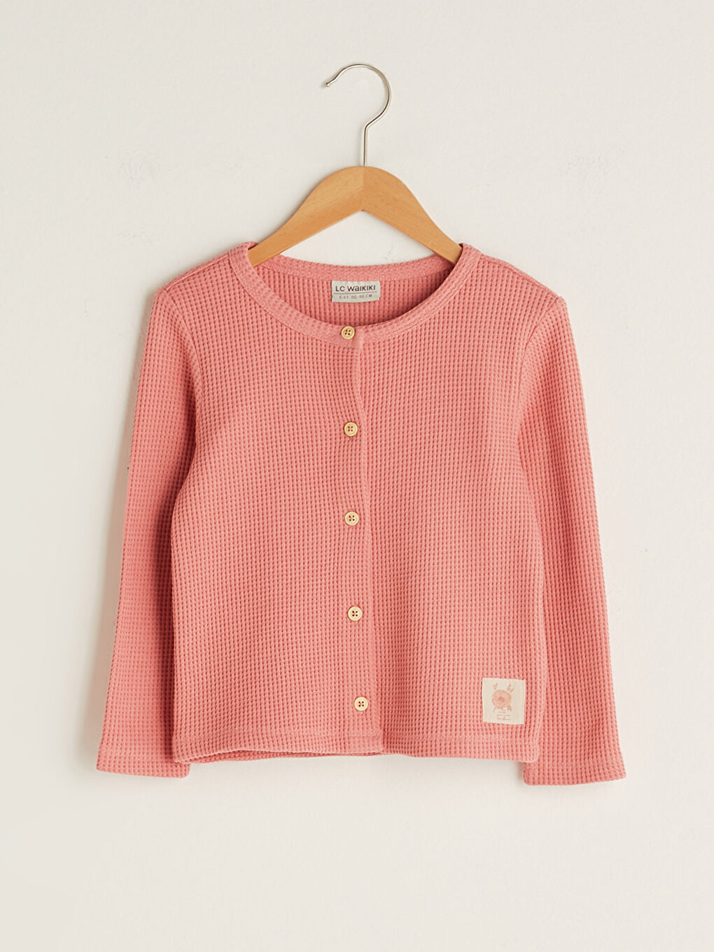 Pembe Kendinden Desenli Kız Çocuk Atlet ve Hırka-1