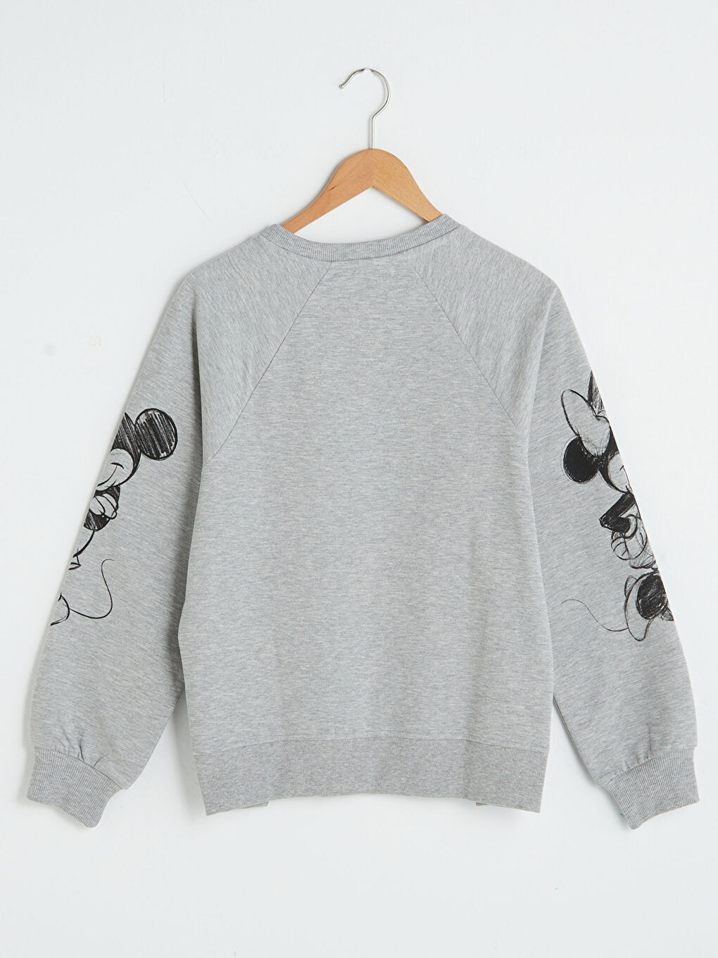 Sweat-shirt Imprimé Mickey et Minnie Mouse pour Femmes Col Rond-6