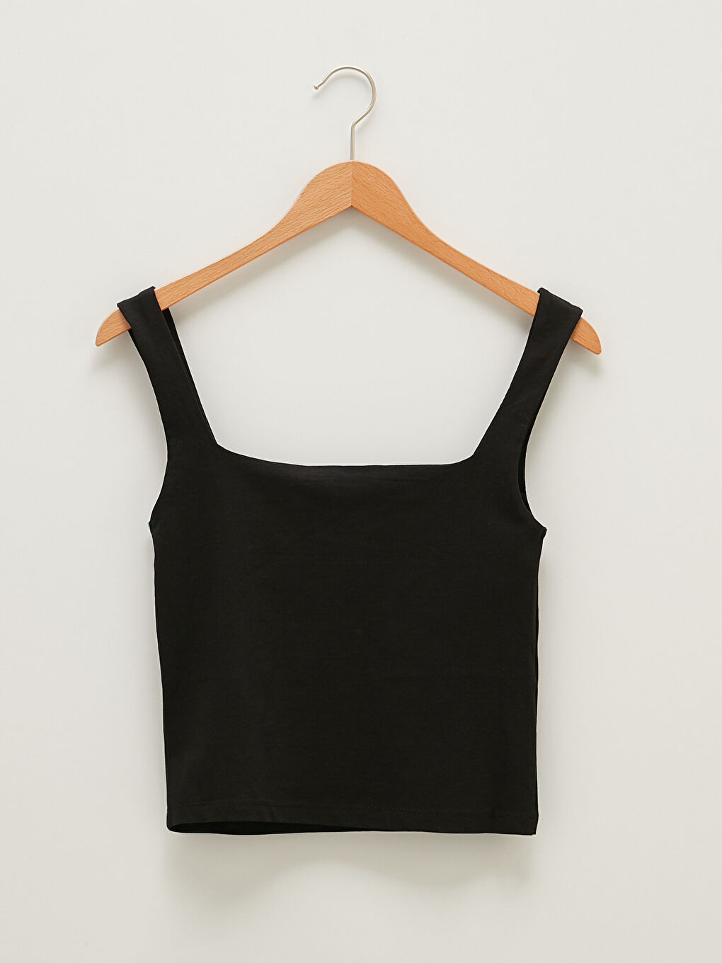 قميص داخلي بحمّالات بياقة مربعة سادة قطن نسائي-6