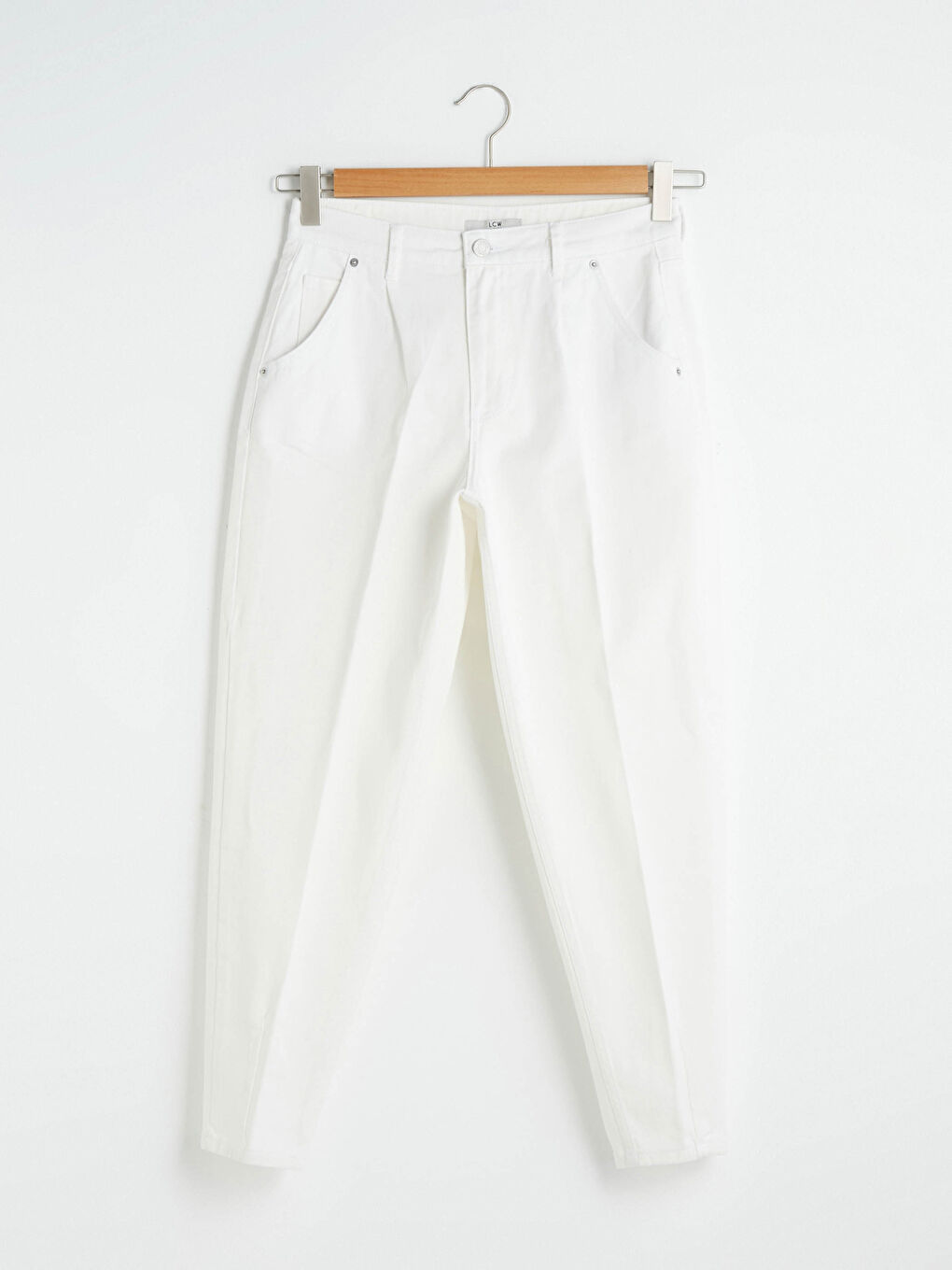 Beyaz Yüksek Bel Mercury Skinny Fit Kadın Jean Pantolon-5