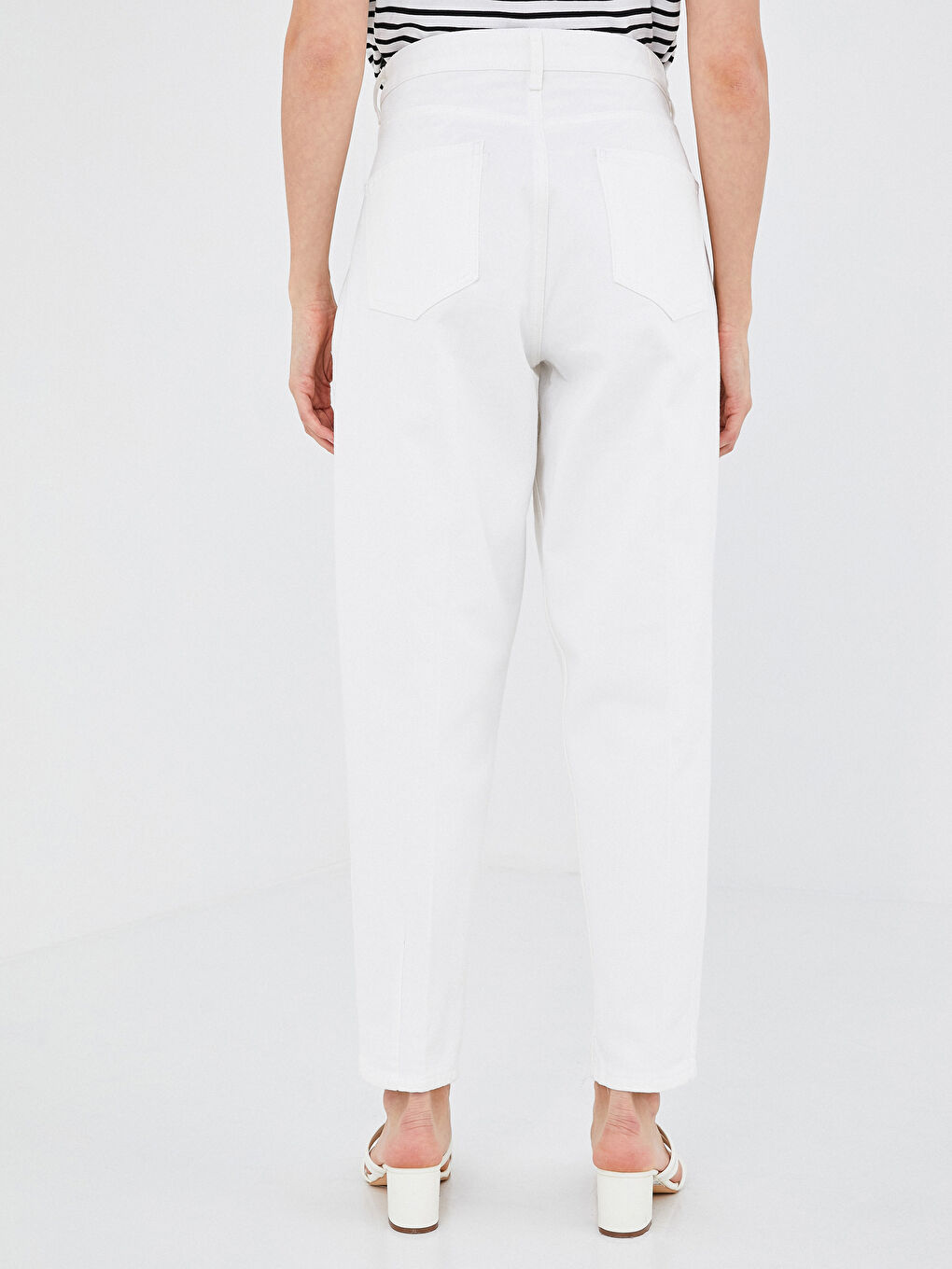 Beyaz Yüksek Bel Mercury Skinny Fit Kadın Jean Pantolon-3