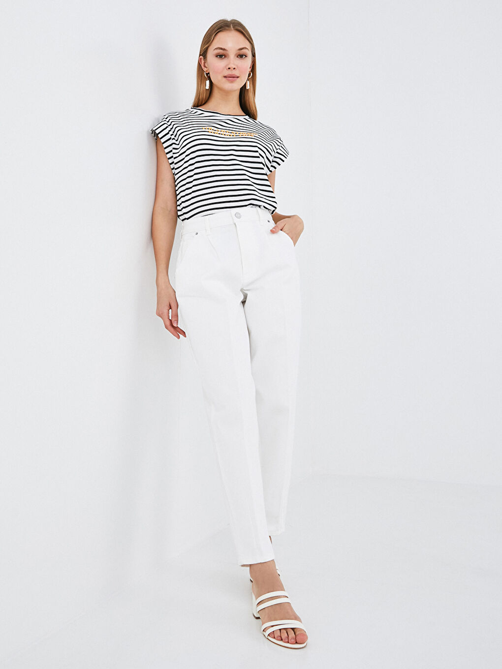 Beyaz Yüksek Bel Mercury Skinny Fit Kadın Jean Pantolon