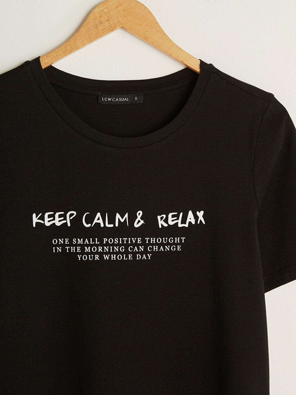 Футболка Женская Хлопковая С Коротким Рукавом, Круглым Вырезом И Принтом-Слоганом-6