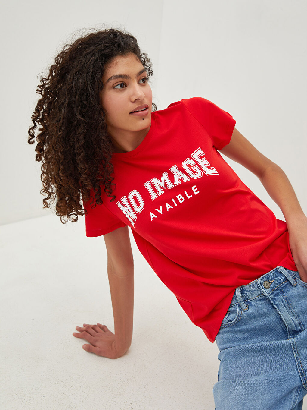 Женская футболка с круглым вырезом и короткими рукавами с принтом-1