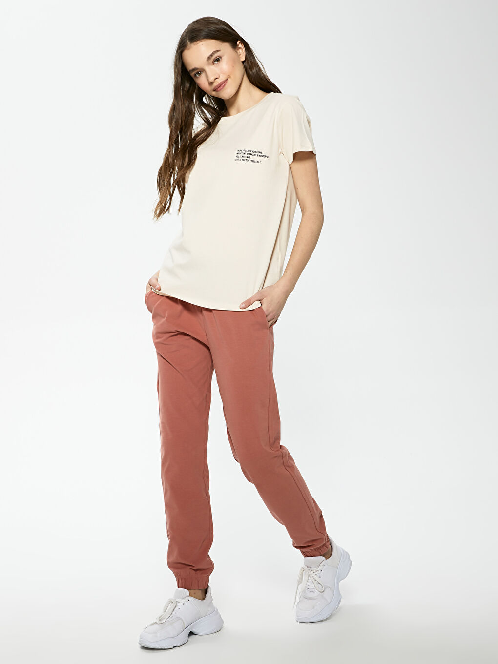 Crew Neck Slogan Printed Short Sleeve Cotton Women's T-Shirt-2