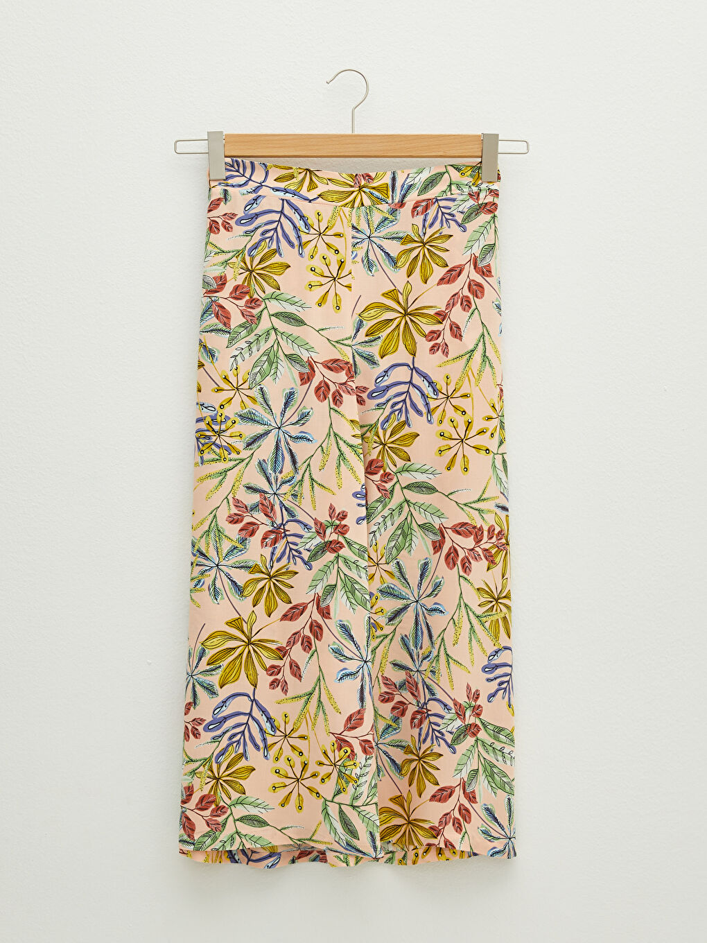 Taille Élastique Imprimé Jambe Large Popeline Pantalon Capri pour Femmes-5