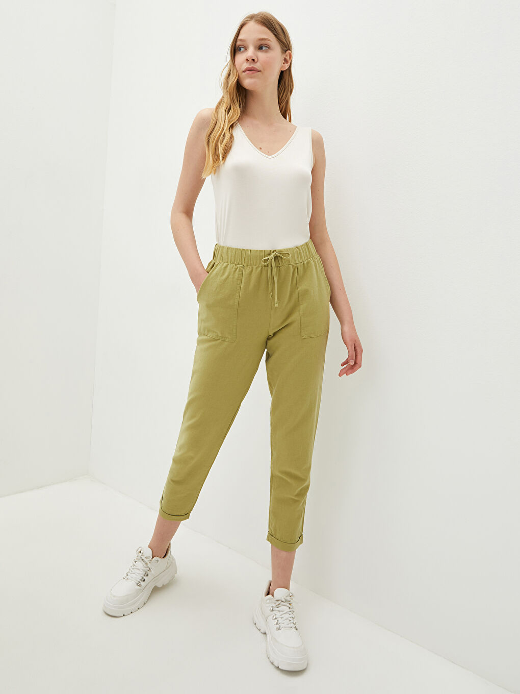LCW Vision Hose für Damen mit elastischem Bund, weiter Passform und Taschen -S1FL06Z8-GFJ