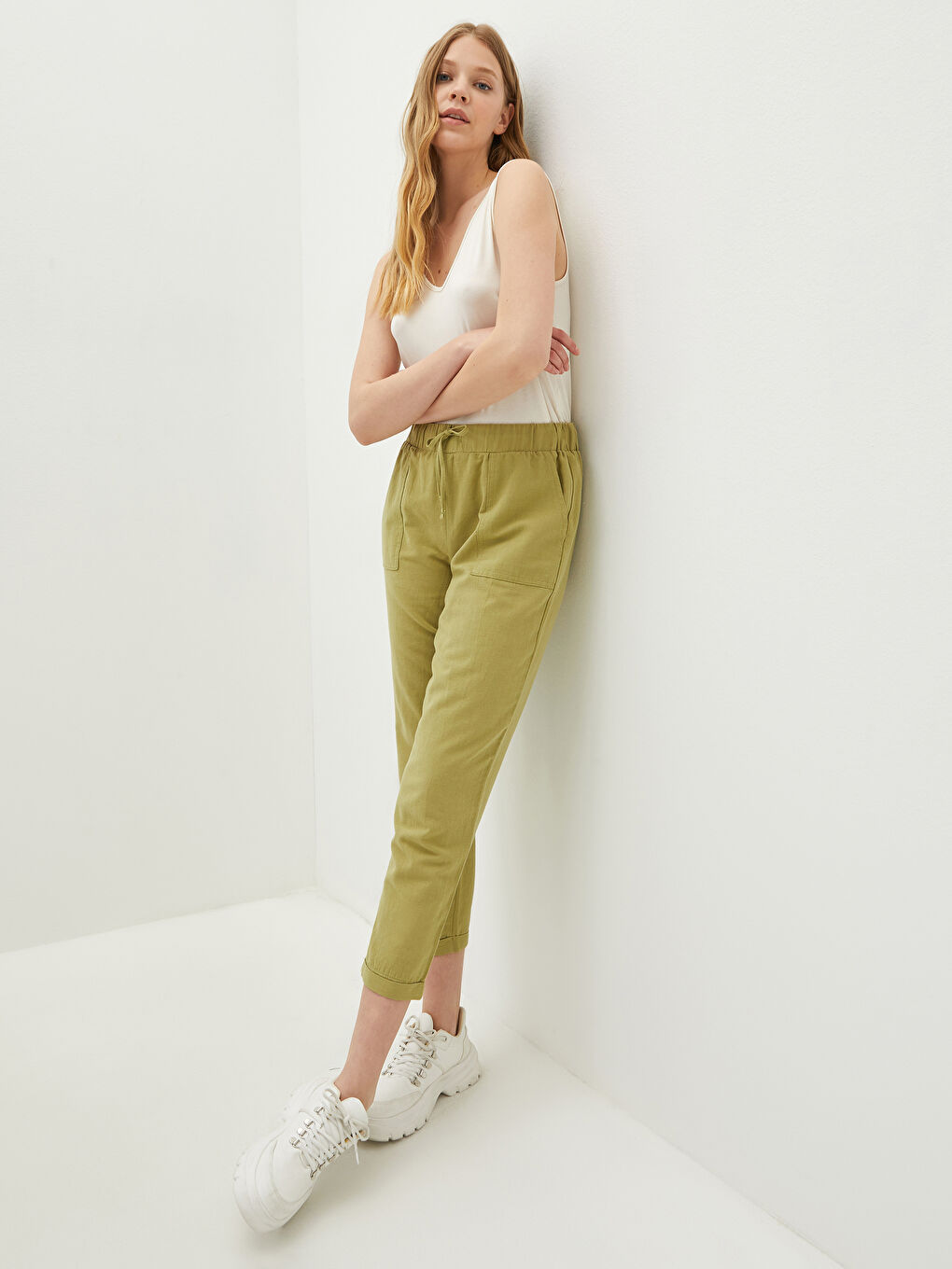 LCW Vision Hose für Damen mit elastischem Bund, weiter Passform und Taschen -S1FL06Z8-GFJ