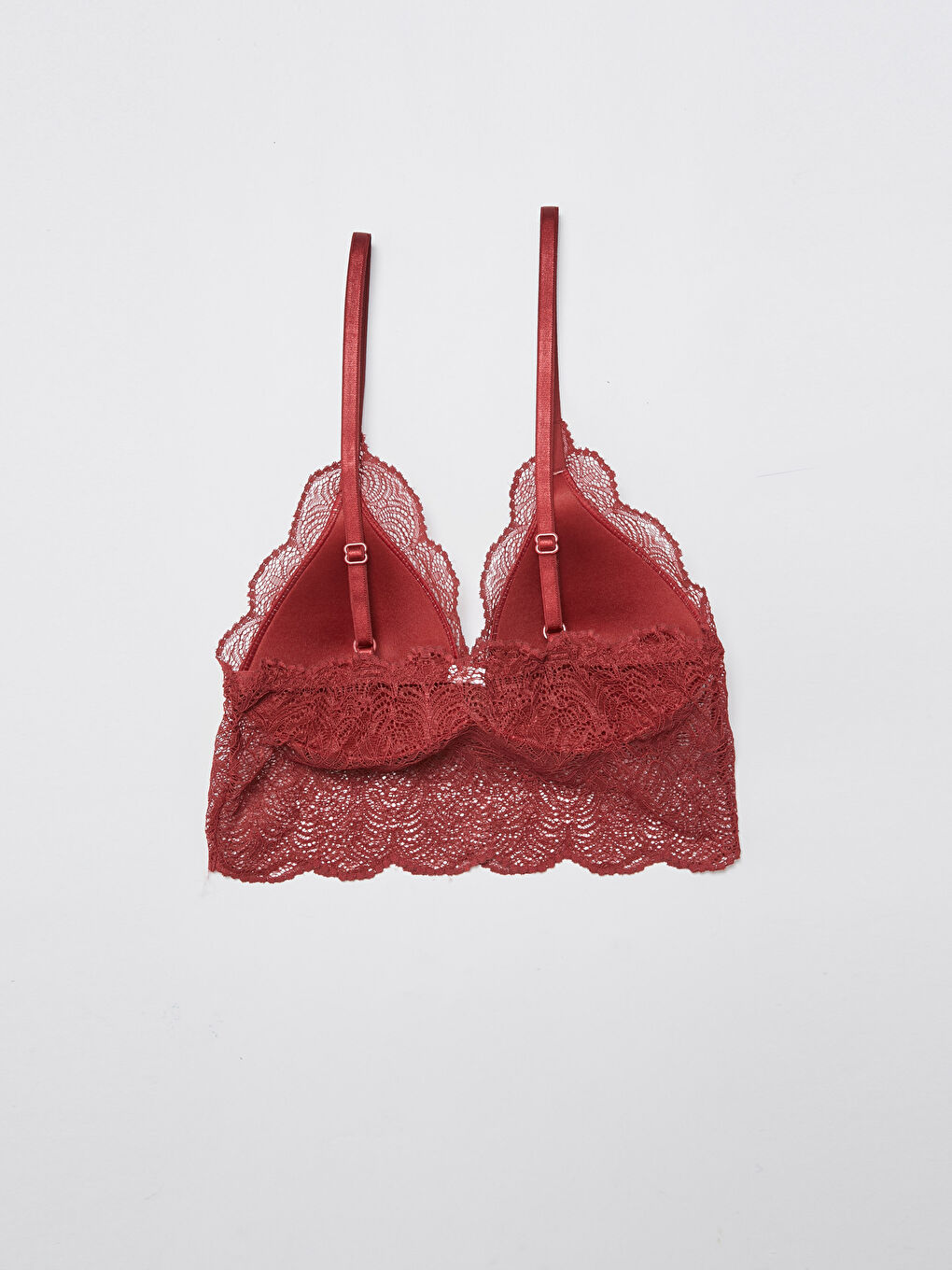 Bordo Balensiz Dantel Detaylı Bralet Sütyen-1