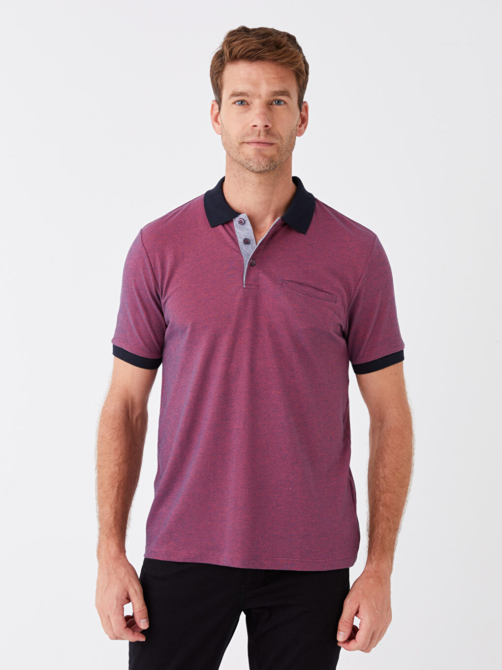 Polo Neck Short Sleeve Men's T-Shirt