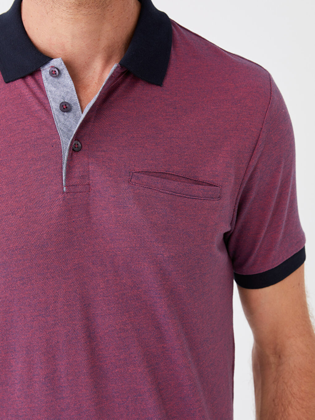 Polo Neck Short Sleeve Men's T-Shirt-3