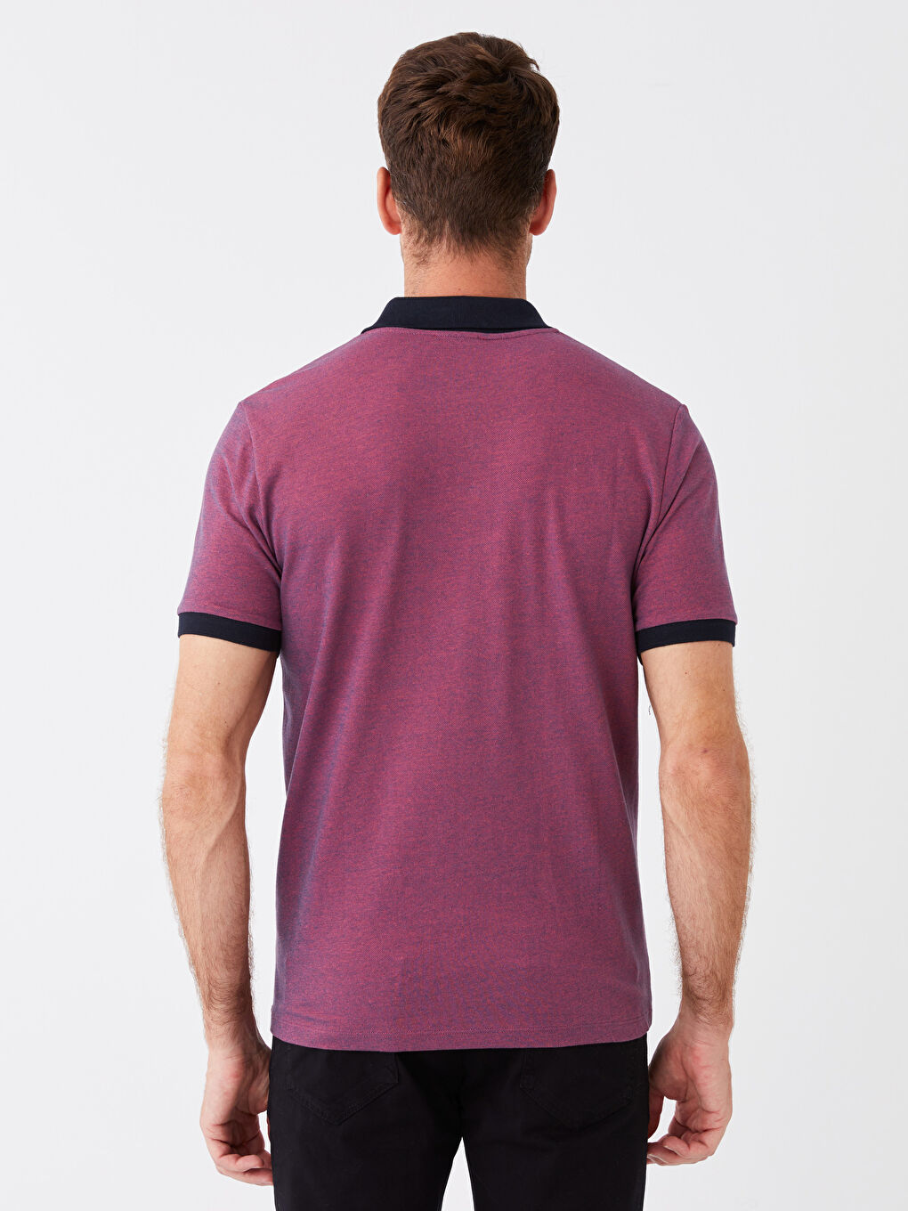 Polo Neck Short Sleeve Men's T-Shirt-4
