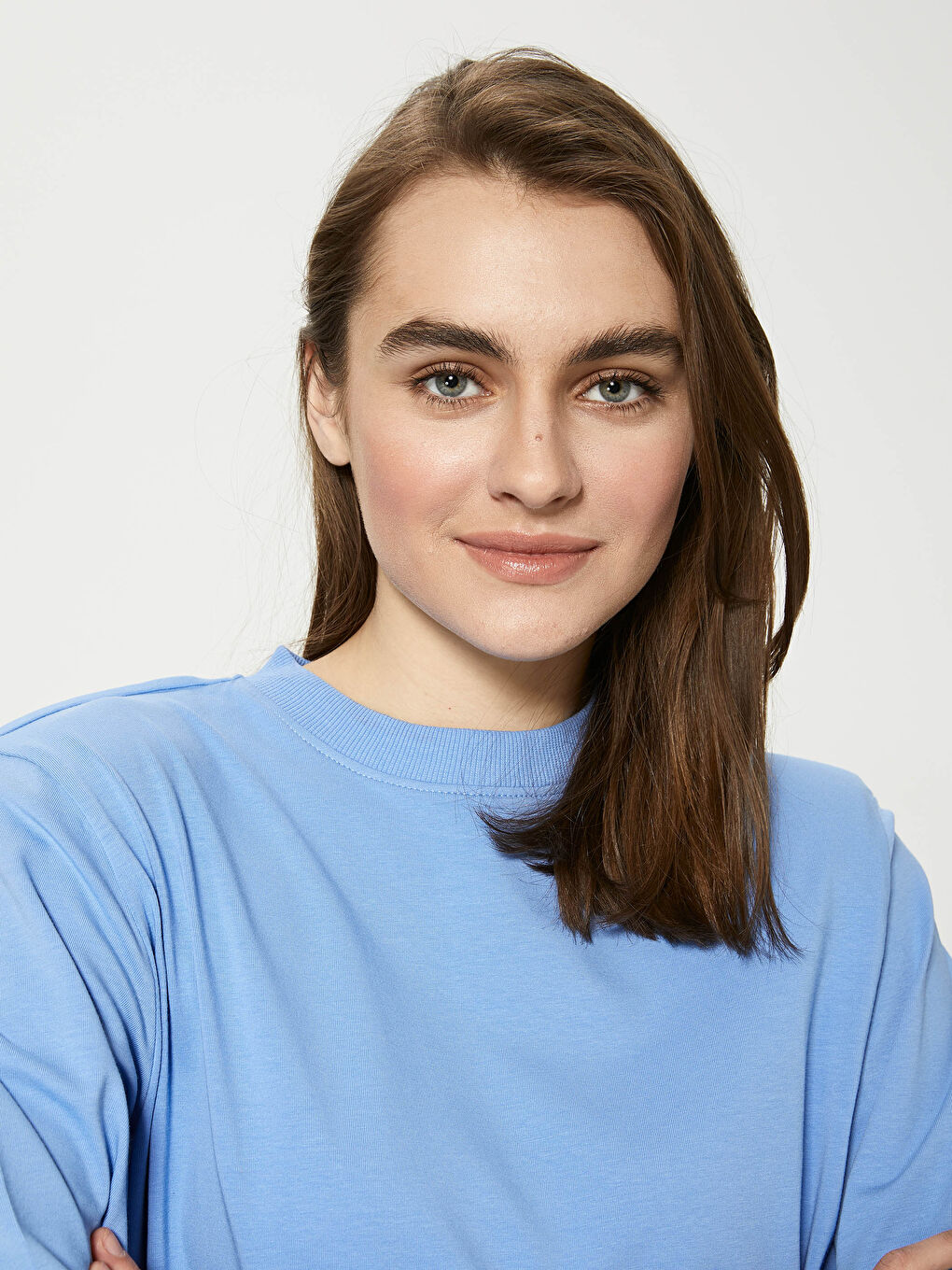 Crew Neck Plain Long Sleeve Women's Tunic-7