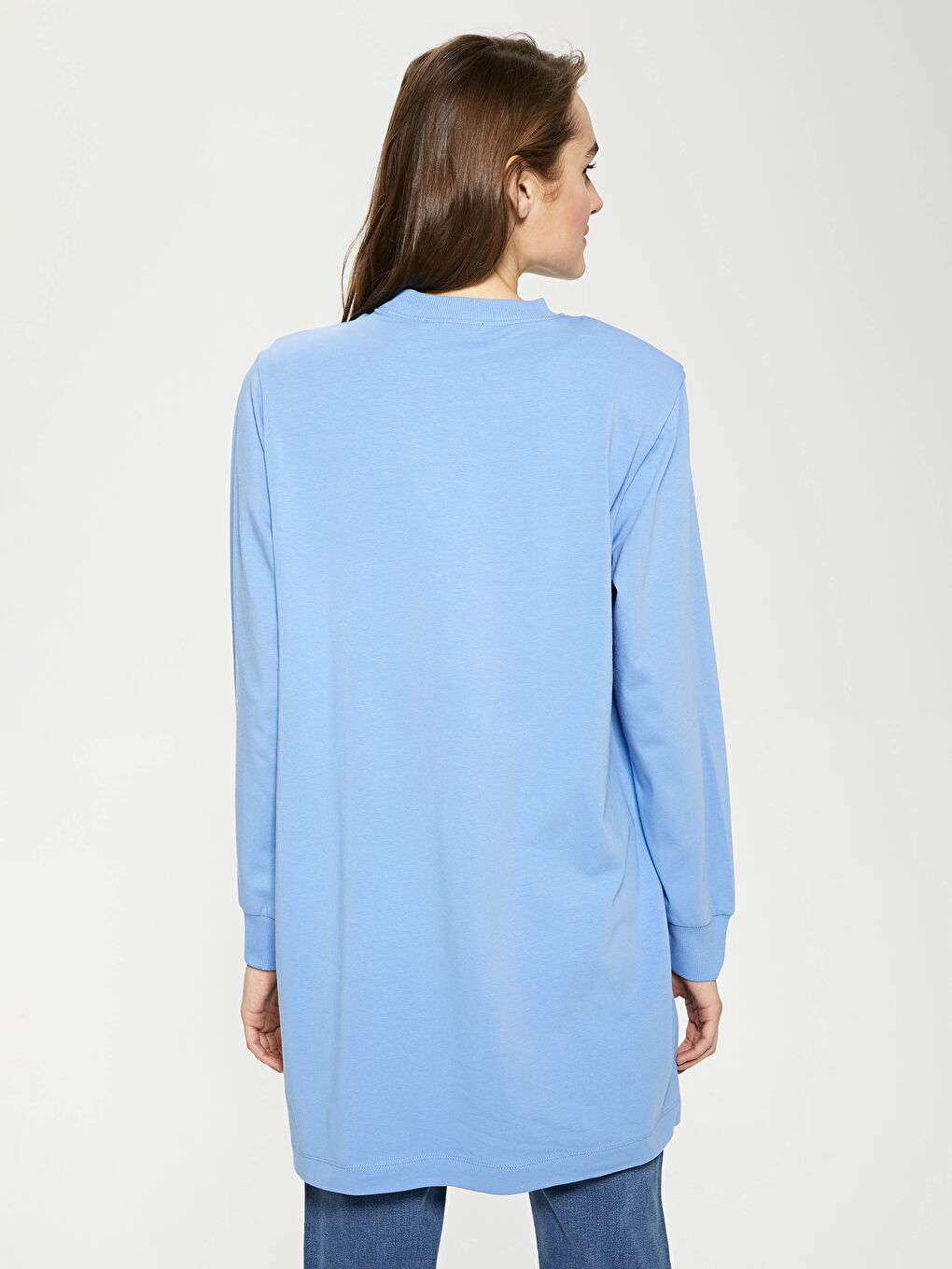 Crew Neck Plain Long Sleeve Women's Tunic-9