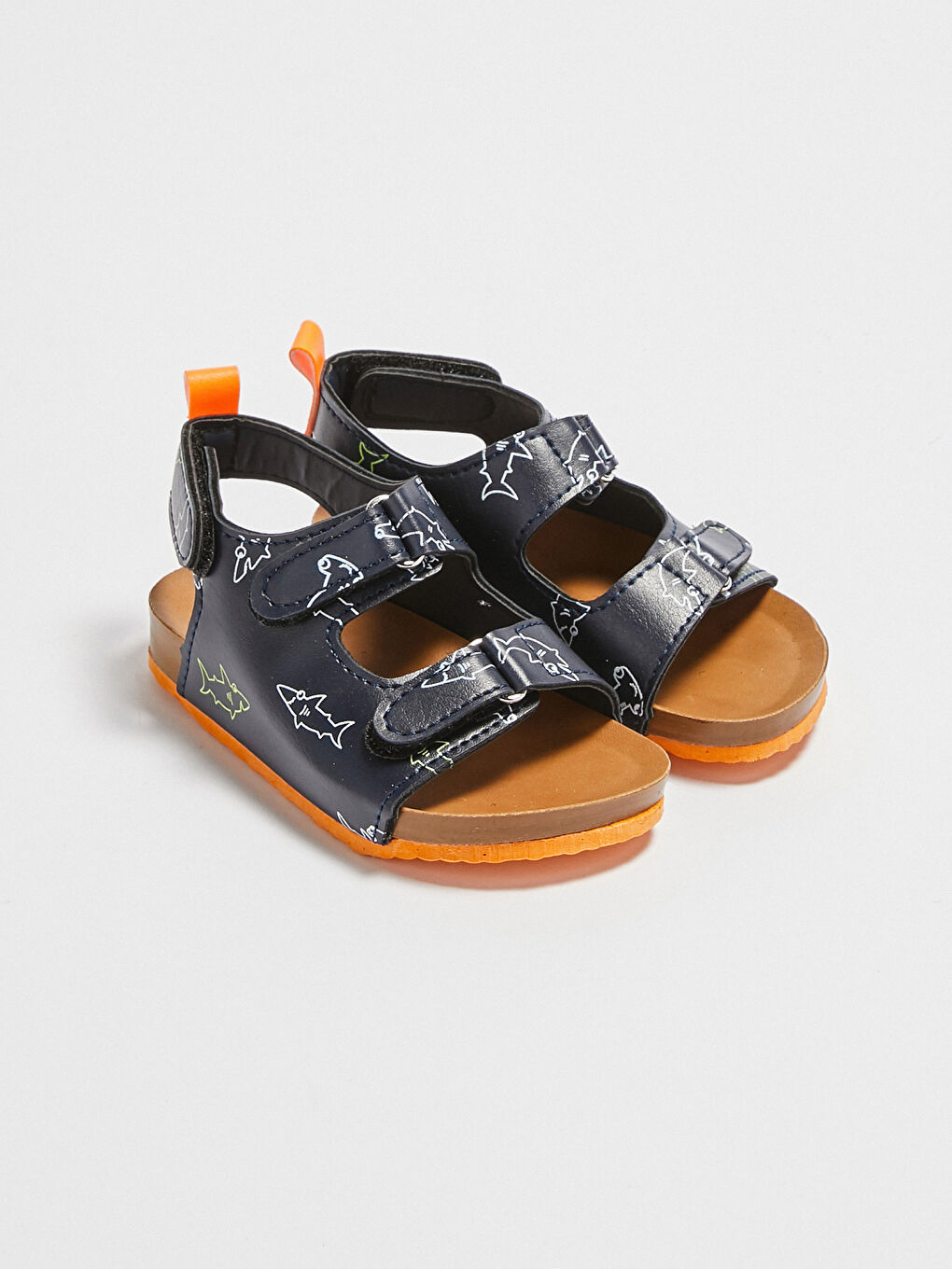 Lacivert Erkek Bebek Cırt Cırtlı Sandalet