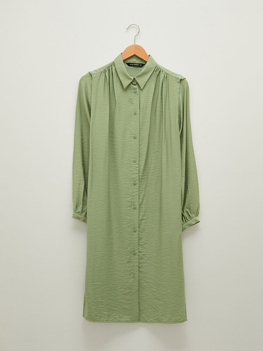 Plain Long Sleeve Oversize Women's Shirt Tunic-5