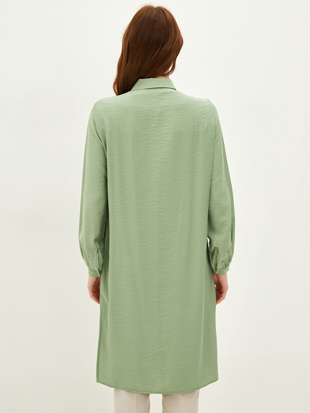 Plain Long Sleeve Oversize Women's Shirt Tunic-3