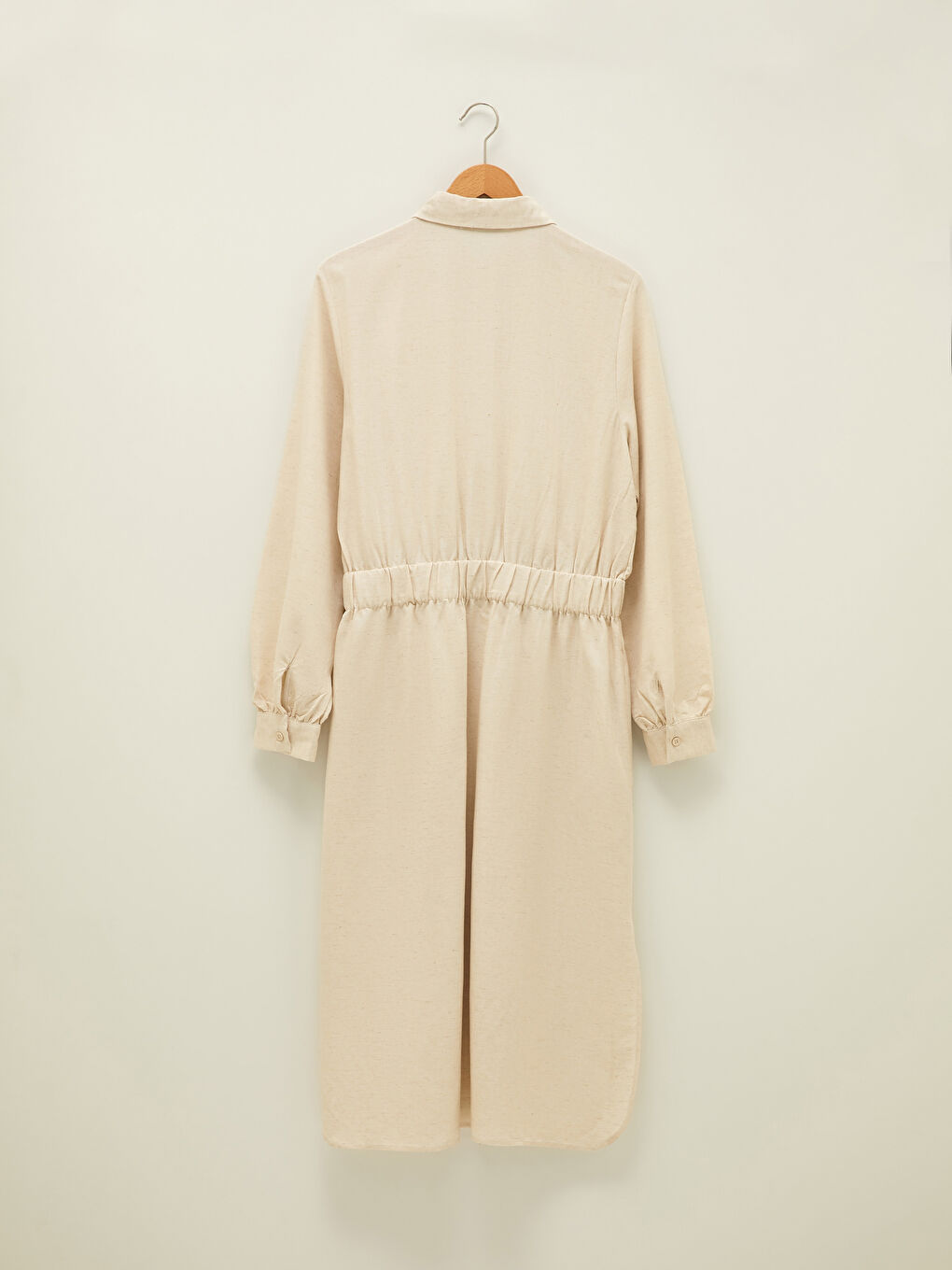 قميص تونيك للسيدات كم طويل سادة-5