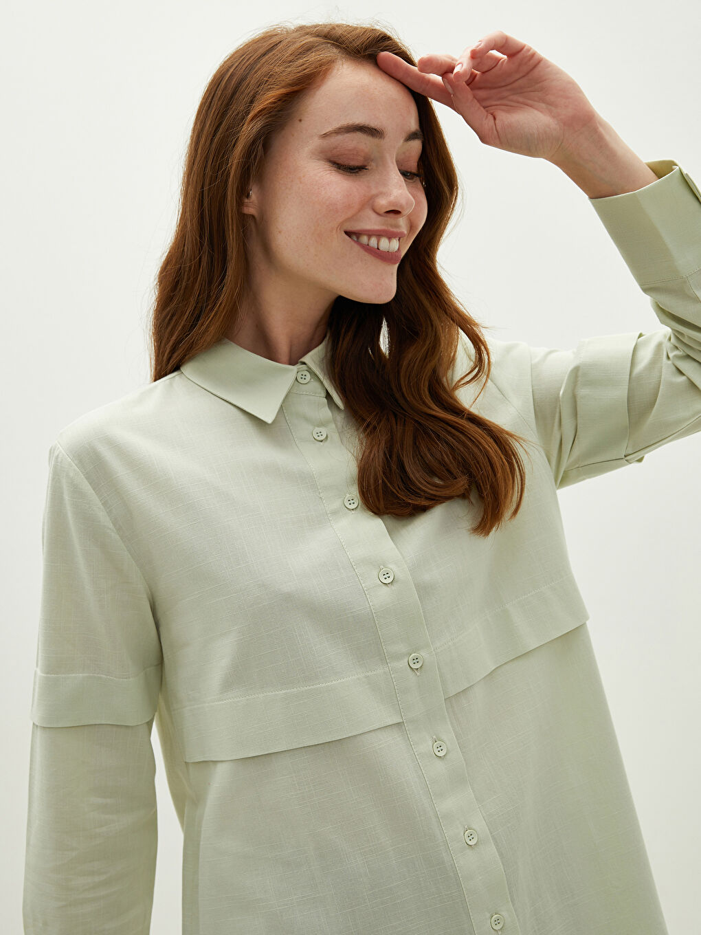 Plain Long Sleeve Women's Shirt Tunic-4