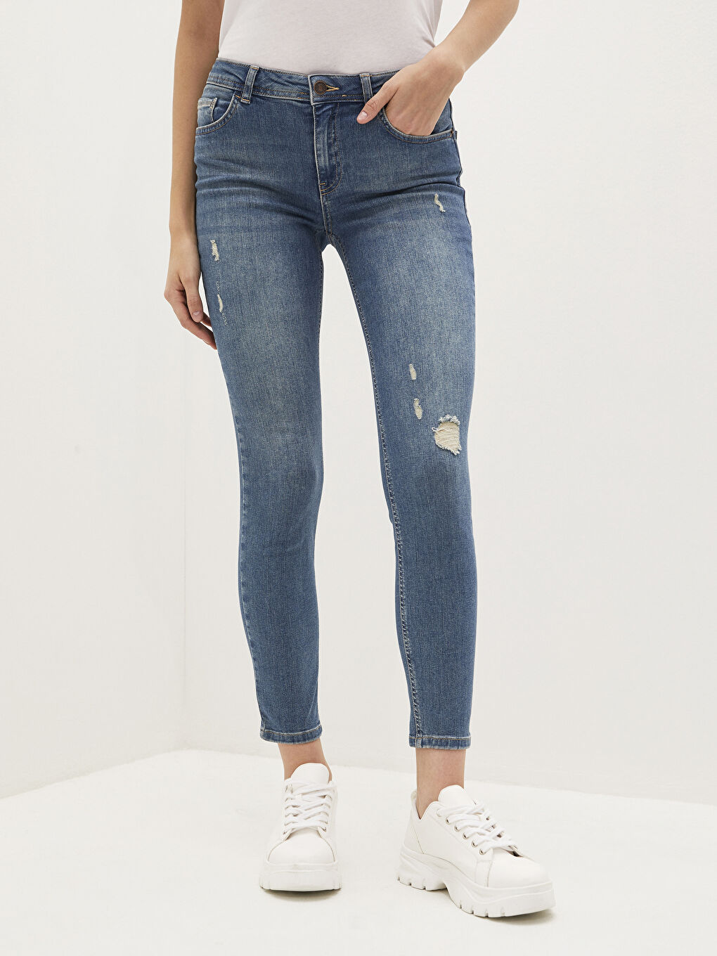 İndigo Mercury Skinny Fit Cep Detaylı Kadın Jean Pantolon-3