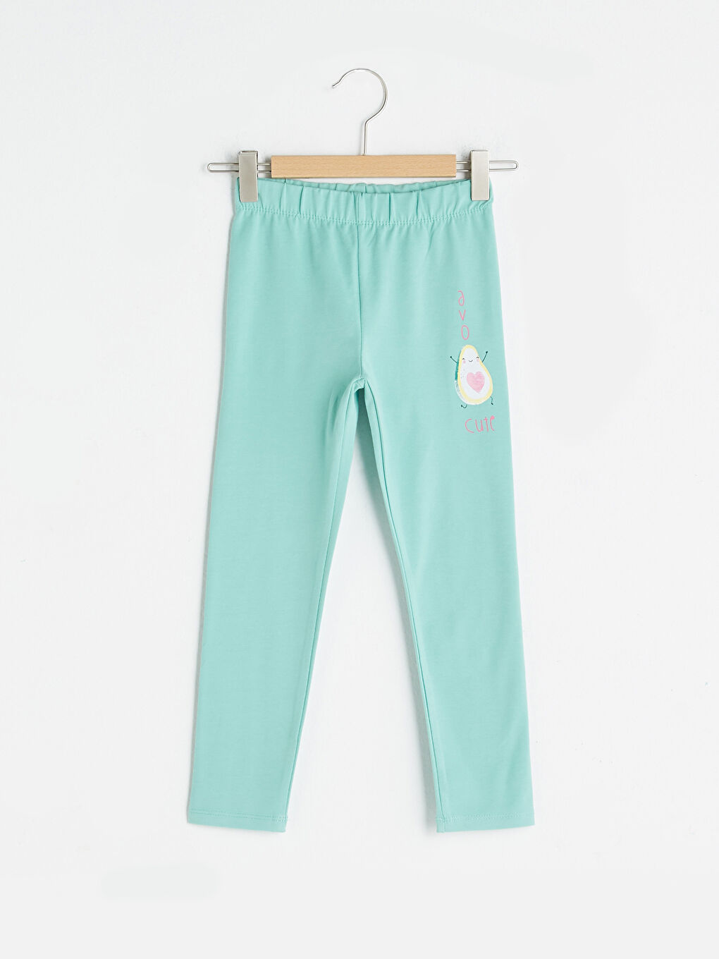 Elastic Waist Printed Girl's Cotton Long Leggings