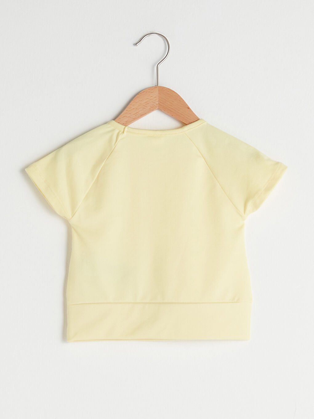 Sarı Bisiklet Yaka Kısa Kol Baskılı Kız Bebek Tişört-1