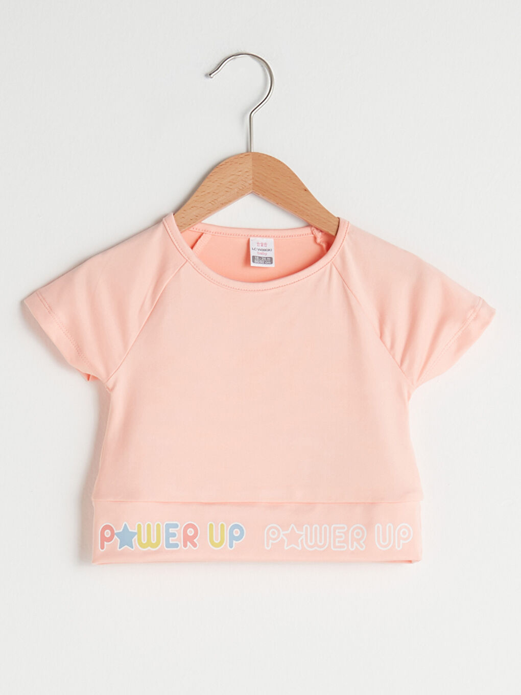 تيشيرت بناتي رضع مطبوع بأكمام قصيرة ورقبة دائرية