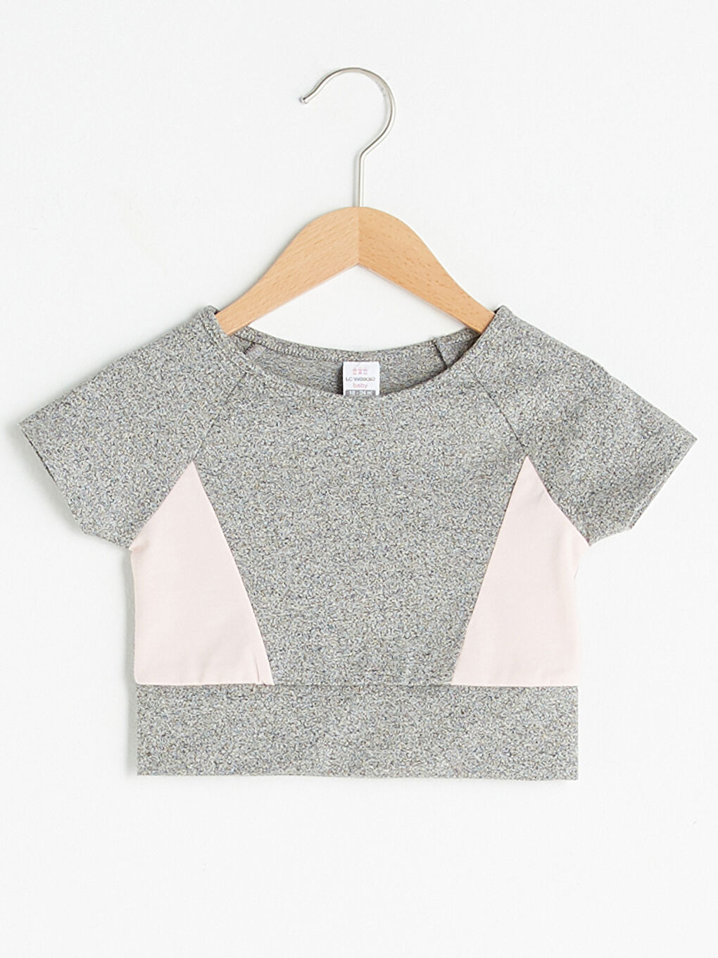 LCW baby Crew Neck Short Sleeve Color Block Baby Girl T-Shirt -S1FP86Z1-CT3