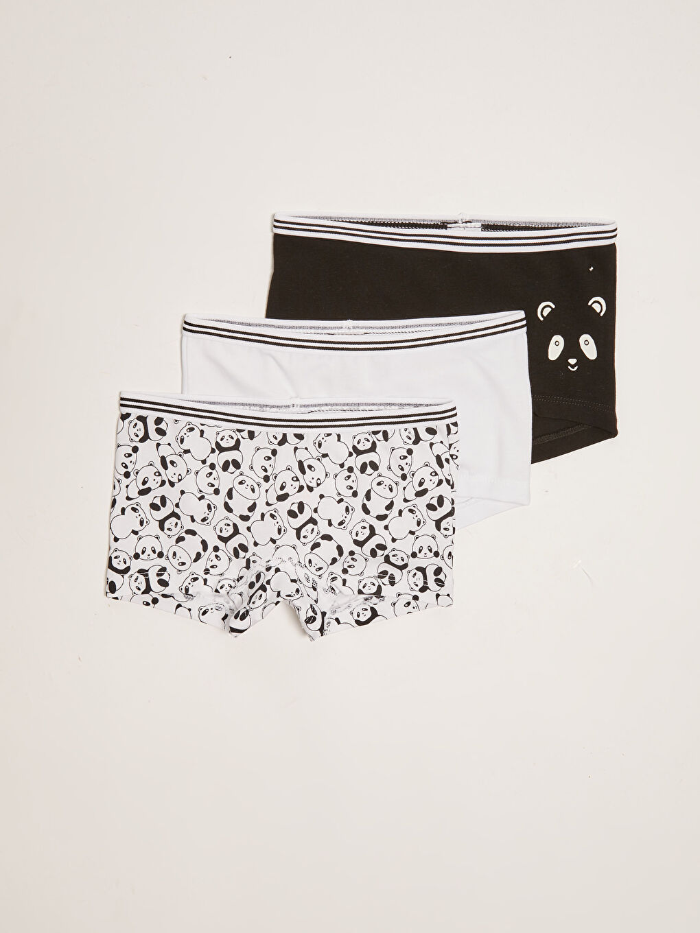 Siyah Pamuklu Kız Çocuk Boxer 3'lü