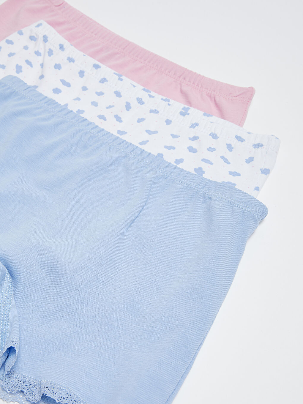 Pembe Pamuklu Kız Çocuk Boxer 3'lü-1