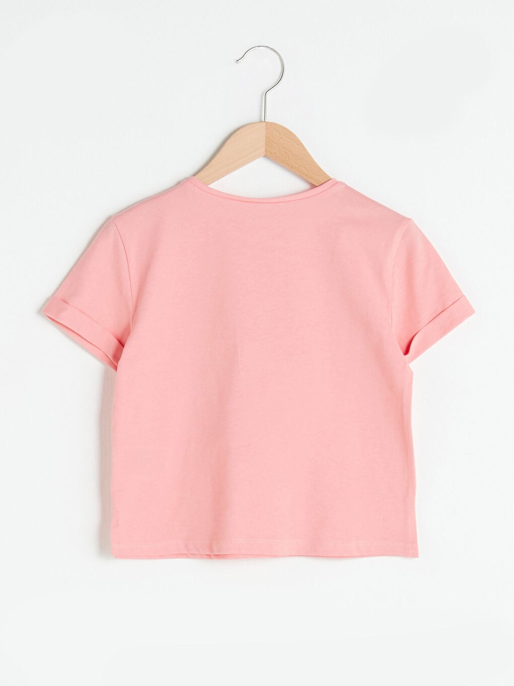 Хлопковая футболка с короткими рукавами, с круглым вырезом и принтом для девочек-1