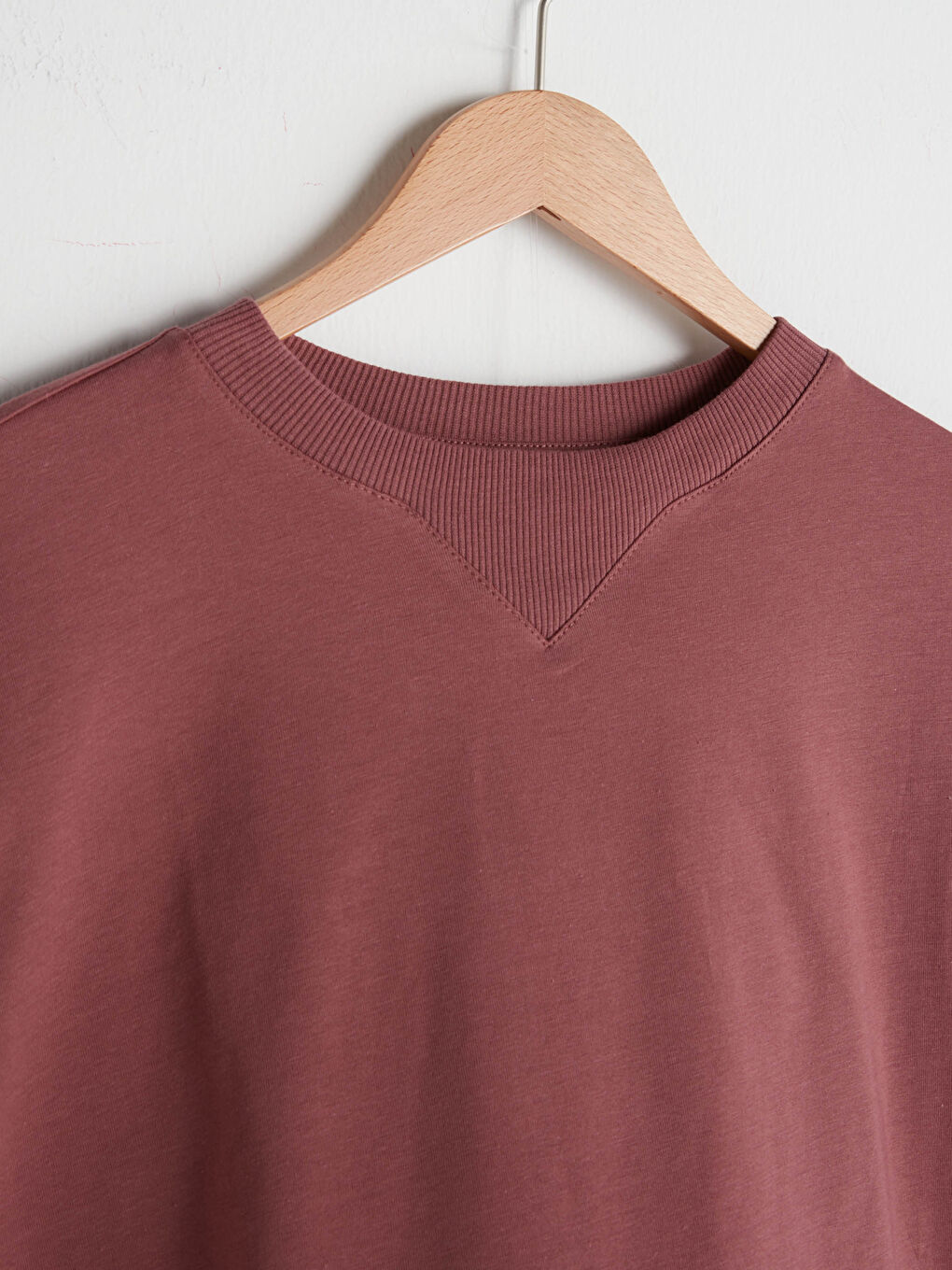 Pembe Bisiklet Yaka Düz Hamile Sweatshirt-7