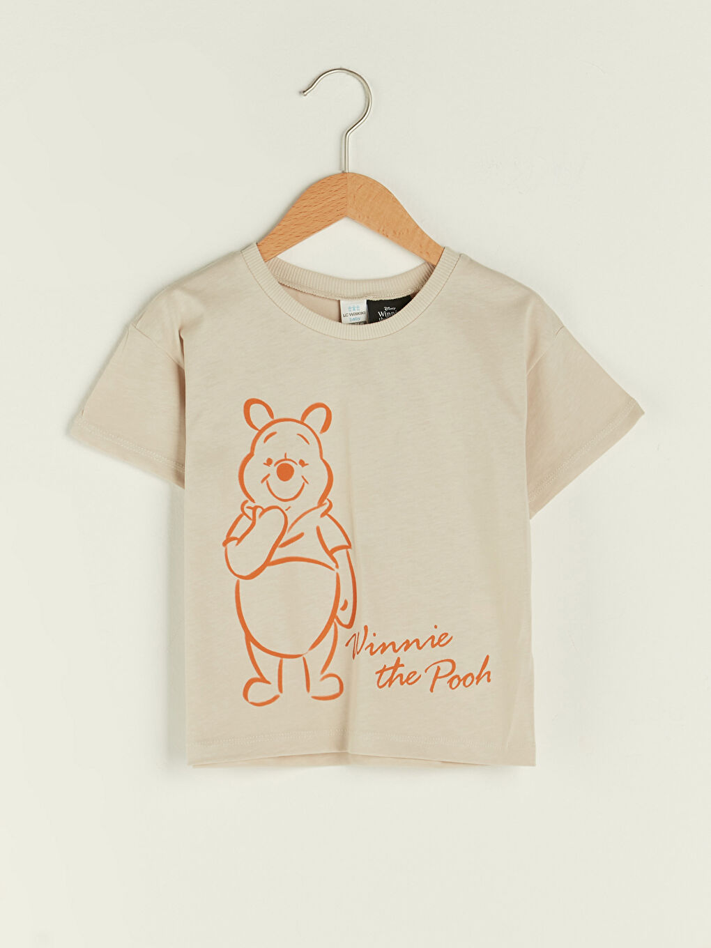Crew Neck Short Sleeve Winnie the Pooh Printed Baby Boys' T-Shirt